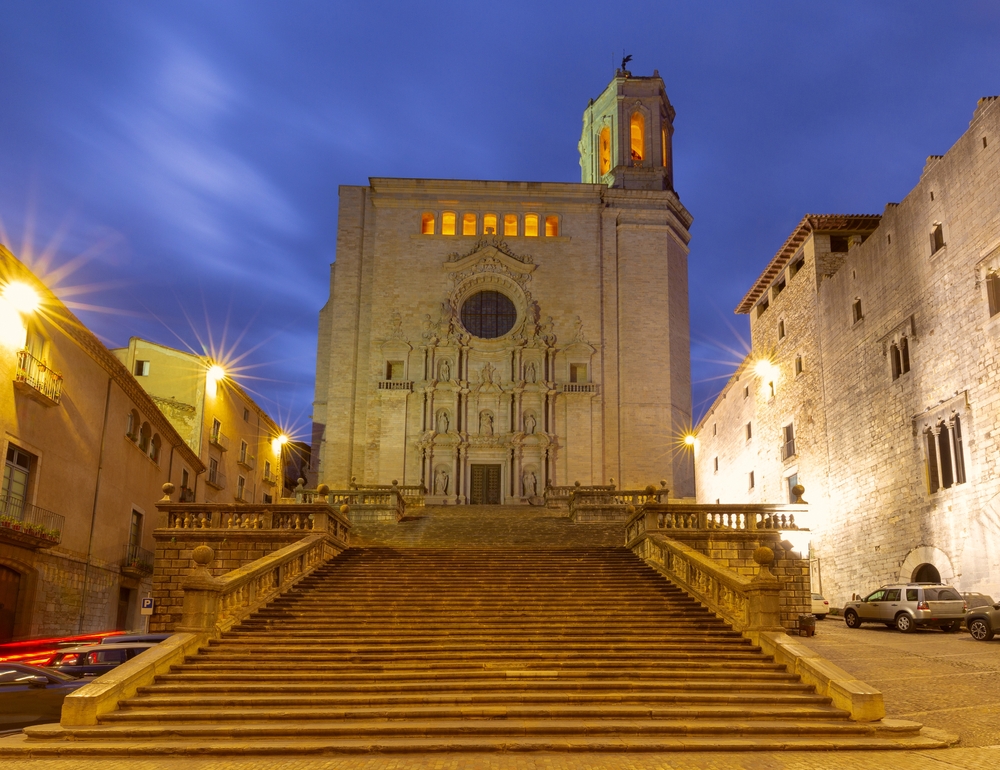 Cathedral,Of,Girona,At,Sunset,,Girona,,Spain